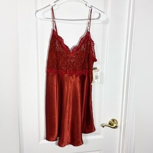 NWT Y2K 2Pc Cinema Etoile Babydoll & Panty Set Vintage Burgundy M